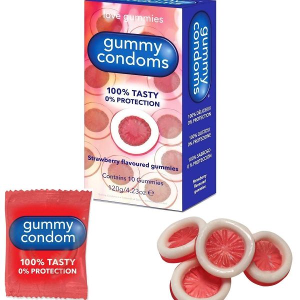 Fruchtgummi Kondome, Erdbeergeschmack, 120 g