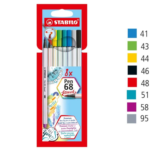Stabilo brush pen 68, 8 Farben