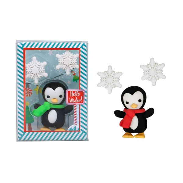 Radiergummi Weihnachten, Pinguin & Schnee, 3er-Set, sortiert