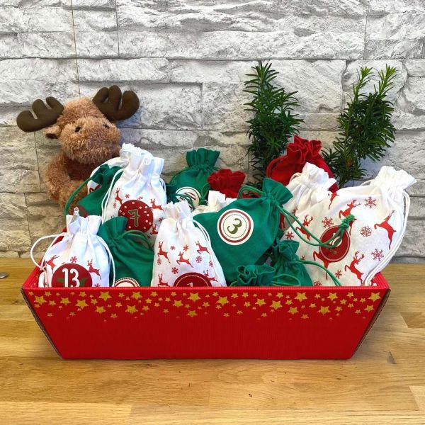 24 Adventssäckchen "Happy Reindeer"