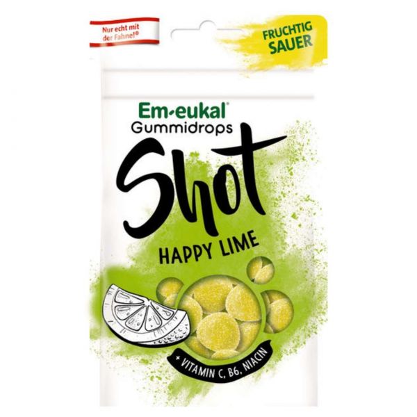 Em-eukal Gummidrops Shot, Happy Lime zuckerhaltig