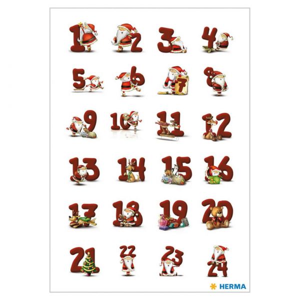 Adventskalender Sticker: Lebkuchenzahlen