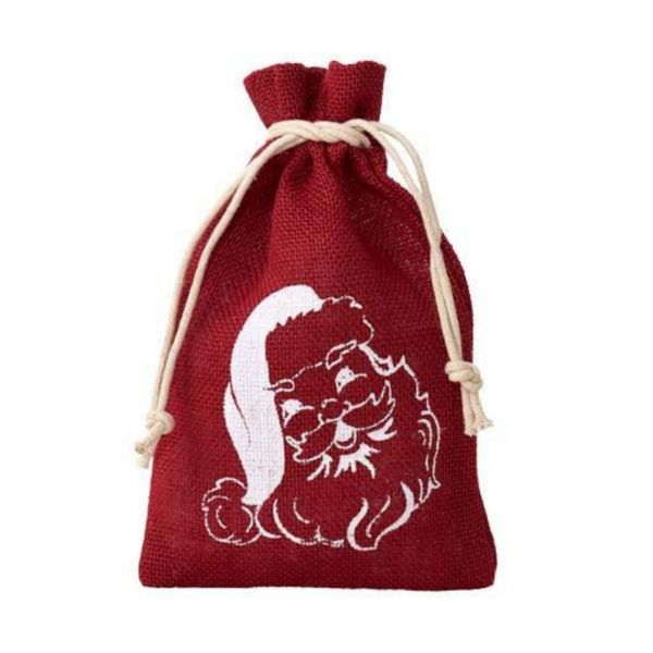 Jutesäckchen Santa Claus, rot, 23 x 15 cm